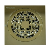 Трап сантехнический душевой MAGdrain CC 06 Q50-Z, 100х100 (магнитный клапан, цирконий золото, латунь)