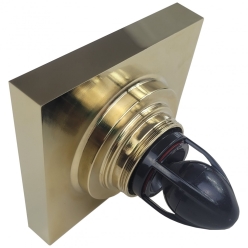 Трап сантехнический душевой MAGdrain WC 02 Q5-ZW, 100х100 (магнитный клапан, двухсторонний: фьюзинг стекло + цирконий золото)