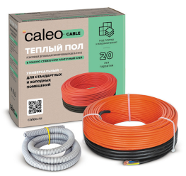 Теплый пол Caleo CABLE 18W-10 метров двухжильный экранированный кабель в стяжку на площадь 0.9-1.4 м2